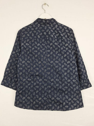 Sportscraft Navy Paisley 3/4 Sleeve Shirt Size 14 by SwapUp-Online Second Hand Store-Online Thrift Store
