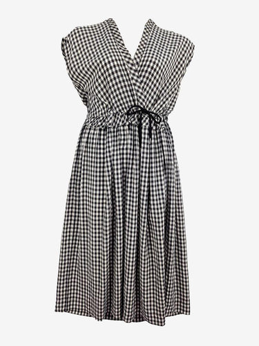 Lee Mathews Gingham Shirred Waist Midi Dress Size M by SwapUp-Online Second Hand Store-Online Thrift Store