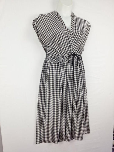 Lee Mathews Gingham Shirred Waist Midi Dress Size M by SwapUp-Online Second Hand Store-Online Thrift Store