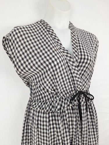 Lee Mathews Gingham Shirred Waist Midi Dress Size M by SwapUp-Online Second Hand Store-Online Thrift Store