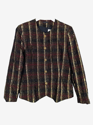 Carla Zampatti Metallic Vintage Grid Blazer Size 12 by SwapUp-Online Second Hand Store-Online Thrift Store