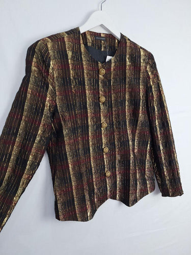 Carla Zampatti Metallic Vintage Grid Blazer Size 12 by SwapUp-Online Second Hand Store-Online Thrift Store