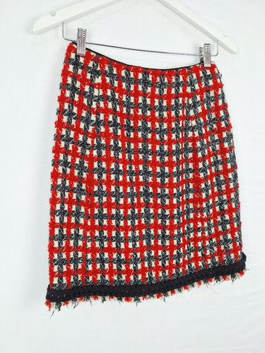Moschino Glittery Tartan Frayed Edge Mini Skirt Size 10 by SwapUp-Online Second Hand Store-Online Thrift Store