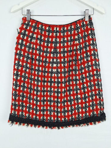 Moschino Glittery Tartan Frayed Edge Mini Skirt Size 10 by SwapUp-Online Second Hand Store-Online Thrift Store