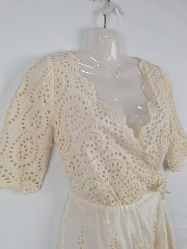 Zimmermann Broderie Cut out Scallop Wrap Midi Dress Size S by SwapUp-Online Second Hand Store-Online Thrift Store
