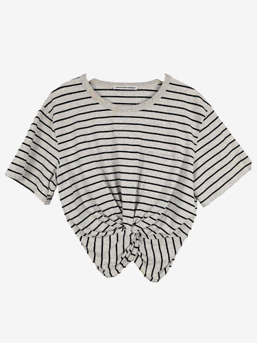 Alexander Wang Striped Knot Crop T-shirt Size M by SwapUp-Online Second Hand Store-Online Thrift Store