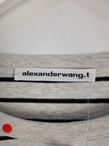 Alexander Wang Striped Knot Crop T-shirt Size M by SwapUp-Online Second Hand Store-Online Thrift Store