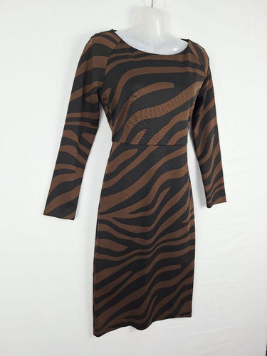 MaxMara Zebra Stretch Form Fitting Midi Dress Size M by SwapUp-Online Second Hand Store-Online Thrift Store