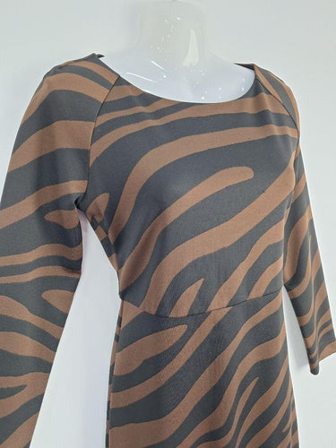 MaxMara Zebra Stretch Form Fitting Midi Dress Size M by SwapUp-Online Second Hand Store-Online Thrift Store