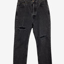 Bassike Black Rinse High Rise Straight Rip Jeans Size M by SwapUp-Online Second Hand Store-Online Thrift Store