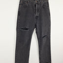 Bassike Black Rinse High Rise Straight Rip Jeans Size M by SwapUp-Online Second Hand Store-Online Thrift Store