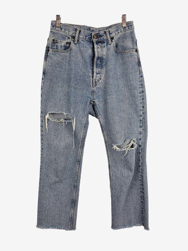 Bassike Distressed High Rise Straight Rip Jeans Size M by SwapUp-Online Second Hand Store-Online Thrift Store