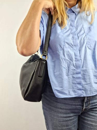 Witchery Soft Pebble Leather Hobo Flap Shoulder Bag Size None by SwapUp-Online Second Hand Store-Online Thrift Store