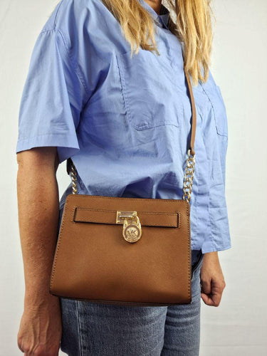 Michael Kors Hamilton Traveller Tan Crossbody Bag Size None by SwapUp-Online Second Hand Store-Online Thrift Store