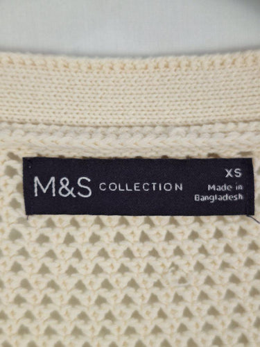M&S Collection Chalk Crochet Light Cardigan Size XS by SwapUp-Online Second Hand Store-Online Thrift Store