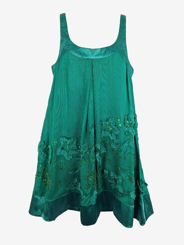 7 Deadly Sins Emerald Embellished Silk Party Mini Dress Size 8 by SwapUp-Online Second Hand Store-Online Thrift Store