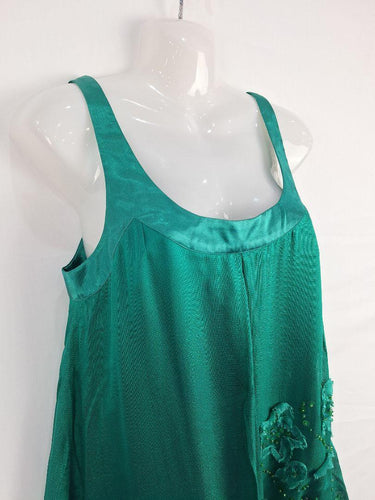 7 Deadly Sins Emerald Embellished Silk Party Mini Dress Size 8 by SwapUp-Online Second Hand Store-Online Thrift Store