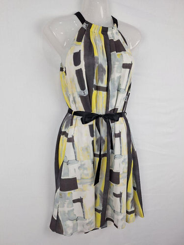 Stella Watercolour Pleated Halter Neck Midi Dress Size 8 by SwapUp-Online Second Hand Store-Online Thrift Store