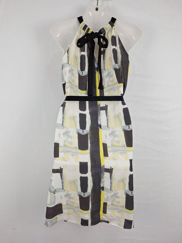 Stella Watercolour Pleated Halter Neck Midi Dress Size 8 by SwapUp-Online Second Hand Store-Online Thrift Store