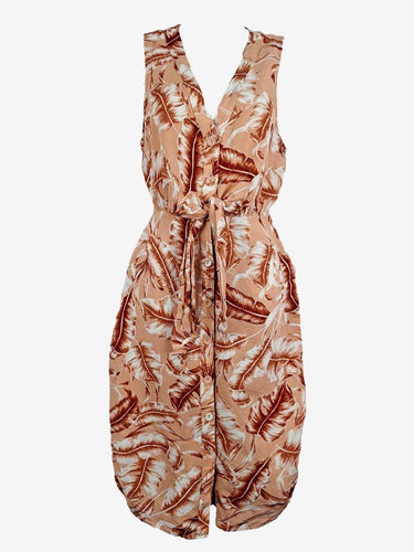 Witchery Tropical Blush Tie Front MIdi Dress Size 10 by SwapUp-Online Second Hand Store-Online Thrift Store