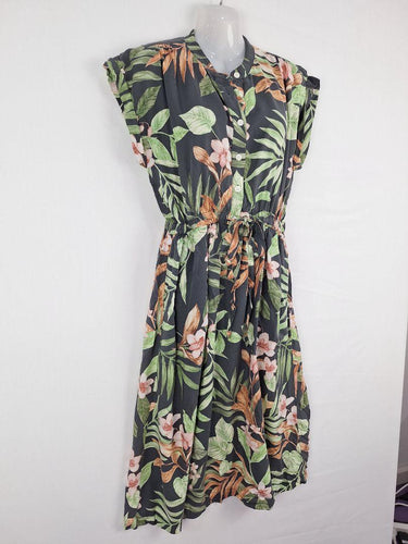 Trenery Effortless Floral Drawstring Midi Dress Size 10 by SwapUp-Online Second Hand Store-Online Thrift Store