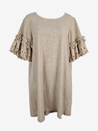 Seed Natural Broderie Frilled Shift Mini Dress Size 10 by SwapUp-Online Second Hand Store-Online Thrift Store