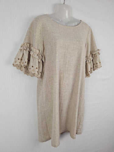 Seed Natural Broderie Frilled Shift Mini Dress Size 10 by SwapUp-Online Second Hand Store-Online Thrift Store