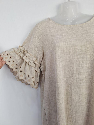 Seed Natural Broderie Frilled Shift Mini Dress Size 10 by SwapUp-Online Second Hand Store-Online Thrift Store