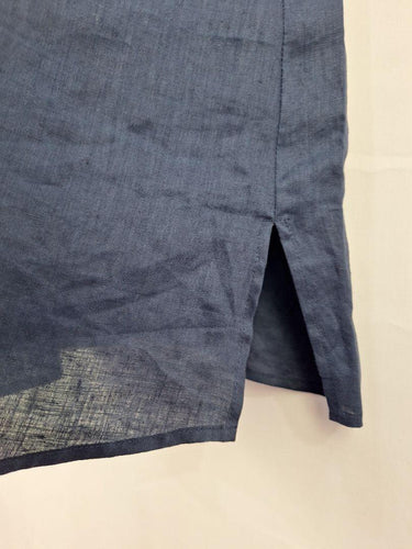 Eb&Ive Navy Folded Linen Casual Midi Dress Size XS by SwapUp-Online Second Hand Store-Online Thrift Store