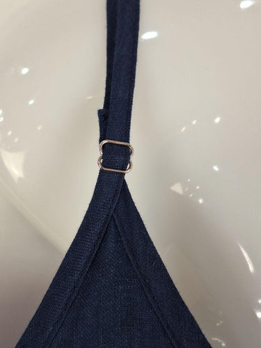 Eb&Ive Navy Folded Linen Casual Midi Dress Size XS by SwapUp-Online Second Hand Store-Online Thrift Store