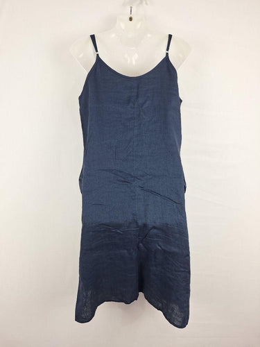 Eb&Ive Navy Folded Linen Casual Midi Dress Size XS by SwapUp-Online Second Hand Store-Online Thrift Store