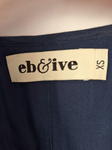Eb&Ive Navy Folded Linen Casual Midi Dress Size XS by SwapUp-Online Second Hand Store-Online Thrift Store