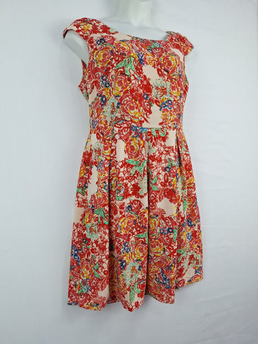 Gitane On Style Pixilated Rose Work Midi Dress Size 14 by SwapUp-Online Second Hand Store-Online Thrift Store