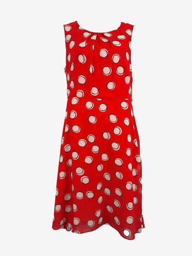 The Collection Spotted Watermelon Chiffon Belted Office Midi Dress Size 18 by SwapUp-Online Second Hand Store-Online Thrift Store