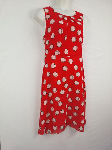 The Collection Spotted Watermelon Chiffon Belted Office Midi Dress Size 18 by SwapUp-Online Second Hand Store-Online Thrift Store