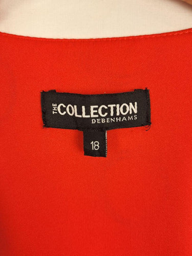 The Collection Spotted Watermelon Chiffon Belted Office Midi Dress Size 18 by SwapUp-Online Second Hand Store-Online Thrift Store