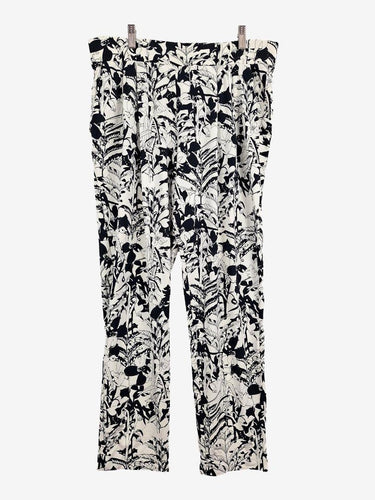 Blue Illusion Floral Pleated Stretch Casual Pants Size L by SwapUp-Online Second Hand Store-Online Thrift Store