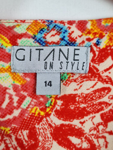 Gitane On Style Pixilated Rose Work Midi Dress Size 14 by SwapUp-Online Second Hand Store-Online Thrift Store