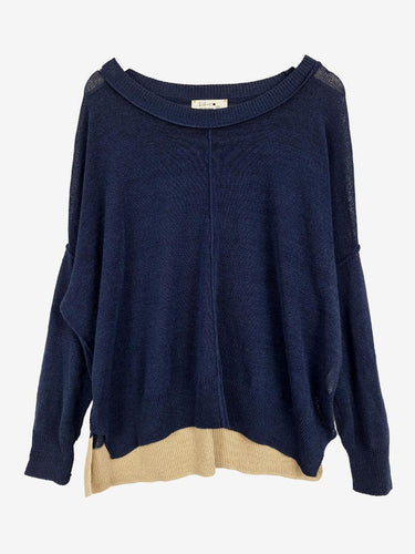 ld+co Contrast Cotton Blend Semi Sheer Jumper Size M by SwapUp-Online Second Hand Store-Online Thrift Store