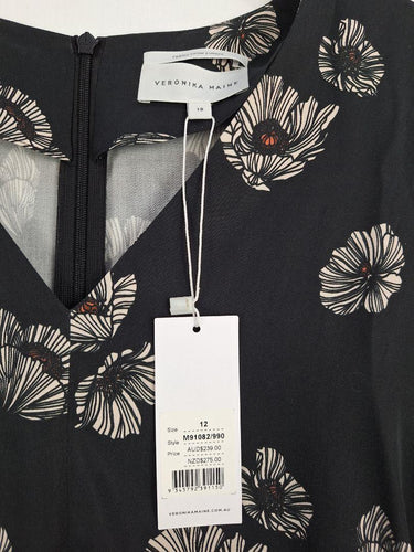 Veronika Maine Essential Floral Office Shift Midi Dress Size 12 by SwapUp-Online Second Hand Store-Online Thrift Store