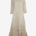 Morrison Cream Victorian Lace Trimmed Silk Maxi Dress Size S by SwapUp-Online Second Hand Store-Online Thrift Store