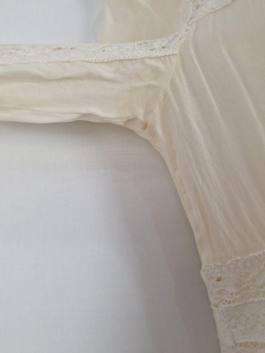 Morrison Cream Victorian Lace Trimmed Silk Maxi Dress Size S by SwapUp-Online Second Hand Store-Online Thrift Store