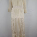 Morrison Cream Victorian Lace Trimmed Silk Maxi Dress Size S by SwapUp-Online Second Hand Store-Online Thrift Store