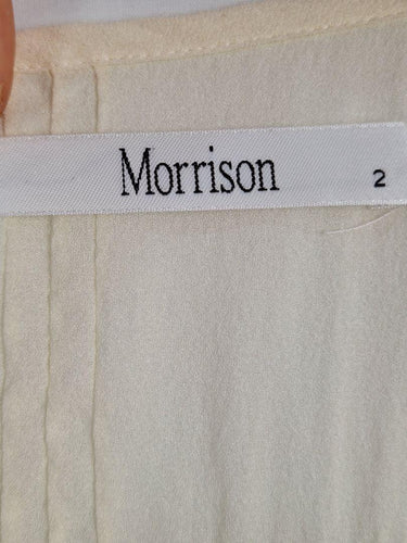 Morrison Cream Victorian Lace Trimmed Silk Maxi Dress Size S by SwapUp-Online Second Hand Store-Online Thrift Store