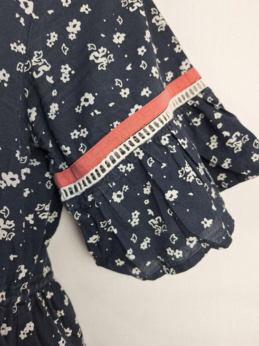 Adrift Pretty Navy Adjustable Waist Ruffled Midi Dress Size M by SwapUp-Online Second Hand Store-Online Thrift Store