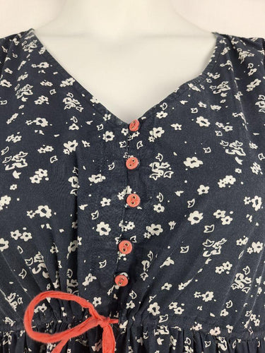 Adrift Pretty Navy Adjustable Waist Ruffled Midi Dress Size M by SwapUp-Online Second Hand Store-Online Thrift Store