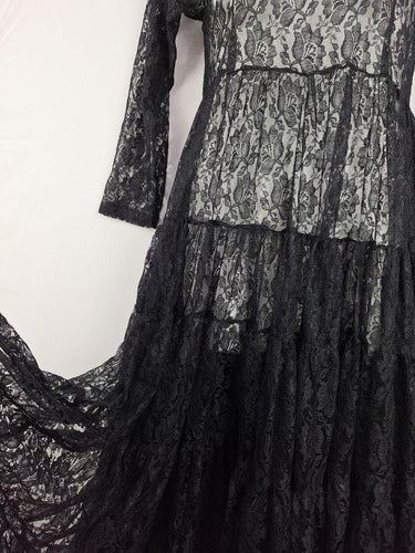 Poetry By Kasey & Renee Voluminous Sheer Lacey Evening Maxi Dress Size M by SwapUp-Online Second Hand Store-Online Thrift Store