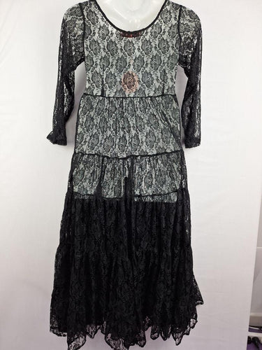 Poetry By Kasey & Renee Voluminous Sheer Lacey Evening Maxi Dress Size M by SwapUp-Online Second Hand Store-Online Thrift Store