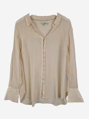 Timeless Cream Covered Button Silk Shirt Shirt Size 20 by SwapUp-Online Second Hand Store-Online Thrift Store