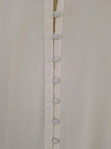 Timeless Cream Covered Button Silk Shirt Shirt Size 20 by SwapUp-Online Second Hand Store-Online Thrift Store